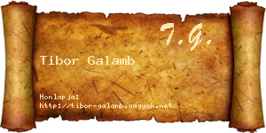 Tibor Galamb névjegykártya